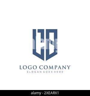 LB shield type logo design. Stock Vector