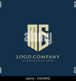 ME shield type logo design. Stock Vector