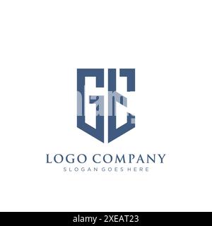 GT shield type logo design. Stock Vector