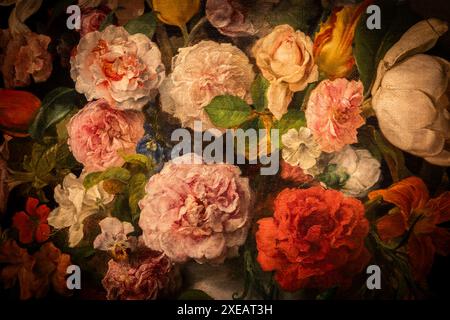 Grunge baroque flowers background. Antique design, floral ornament, romantic Stock Photo