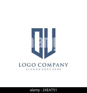 OU shield type logo design. Stock Vector