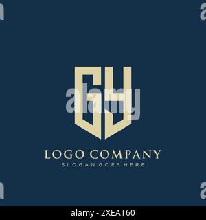 GY shield type logo design. Stock Vector