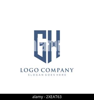 GX shield type logo design. Stock Vector