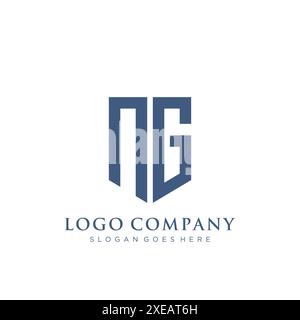 NG shield type logo design. Stock Vector