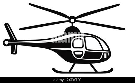 Helicopter icon flat illustration, drawing isolated on white background ...