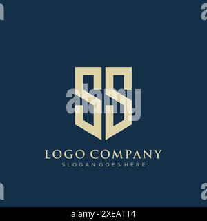SS shield type logo design. Stock Vector