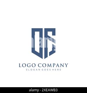 OF shield type logo design. Stock Vector
