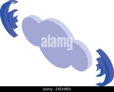 3d illustration of a cloud computing technology connecting with wifi signals Stock Vector
