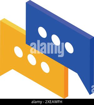 Two speech bubbles overlapping, representing a conversation or message exchange Stock Vector