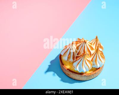Mini lemon tart with burnt meringue Stock Photo