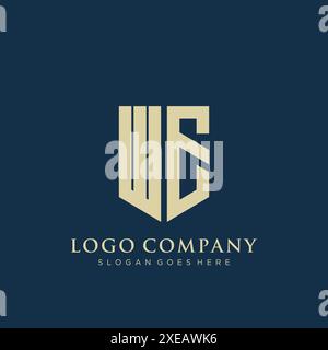 WE shield type logo design. Stock Vector