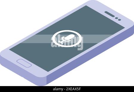 Smartphone is displaying a voice assistant app icon, indicating that the device is actively listening and recording audio Stock Vector