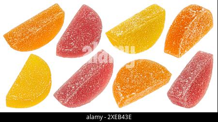 Citrus marmalade candies isolated on white background Stock Photo