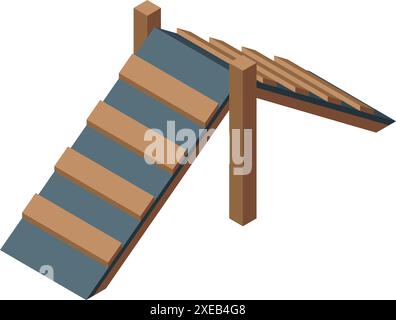 Dog agility training equipment featuring a ramp and stairs, ideal for pet owners and trainers Stock Vector