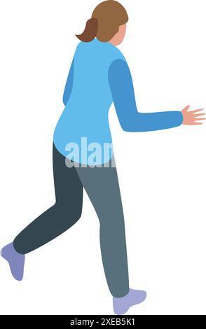 Businesswoman running fast to important meeting, being late for work concept Stock Vector