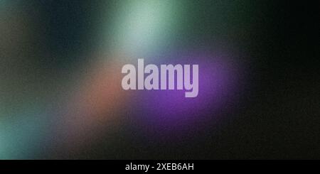 Matte green background with bokeh highlights, blurred abstract background with grainy noise, rough texture Stock Photo