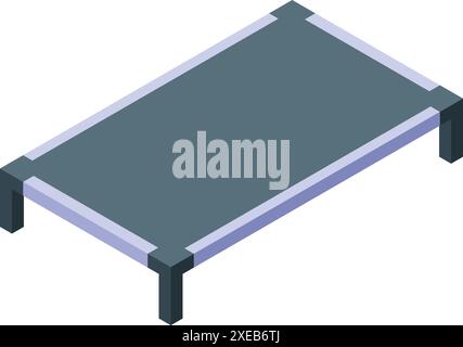 Dog bed frame standing on four legs isometric icon, comfortable place to sleep for your pet Stock Vector