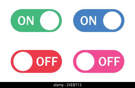 Red Off toggle switch button icon symbol. Flat vector illustration ...