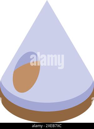 Simple isometric icon representing a traditional north american tipi Stock Vector