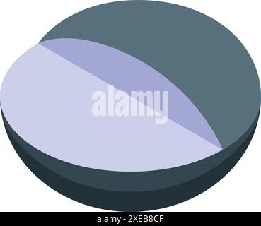 Sphere diagram showing market share with two segments Stock Vector