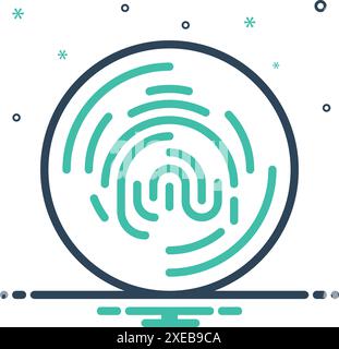Icon for fingerprint, dactylogram Stock Vector