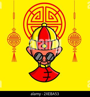 Traditional Chinese Man Vector Illustration - Celebrating Cultural Heritage Stock Vector