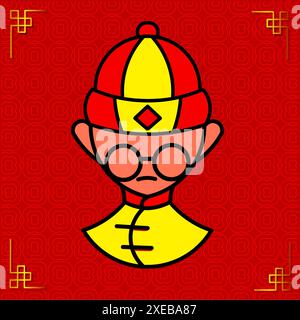 Traditional Chinese Man Vector Illustration - Celebrating Cultural Heritage Stock Vector