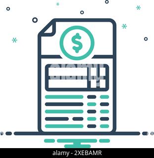 Icon for invoice, waybill Stock Vector