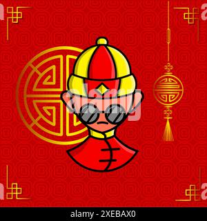 Traditional Chinese Man Vector Illustration - Celebrating Cultural Heritage Stock Vector