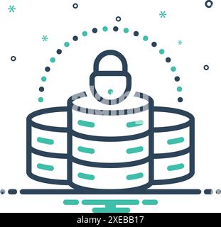 Icon for data security, cyber security Stock Vector