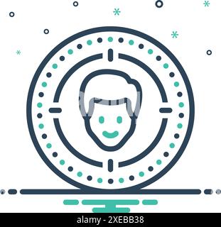 Icon for headhunting, user Stock Vector