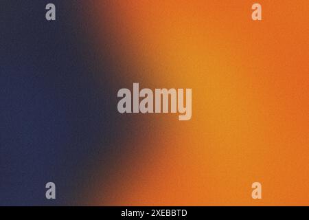 Orange and blue background blending together creating a gradient with a grainy texture Stock Photo