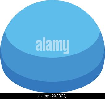Blue hemisphere is being presented, creating the illusion of a full sphere shape Stock Vector