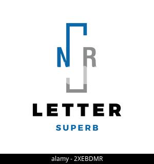Initial Letter NR Icon Logo Design Template Stock Vector
