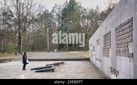 Bergen-Belsen Concentration Camp Memorial Stock Photo