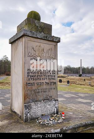 Bergen-Belsen Concentration Camp Memorial Stock Photo