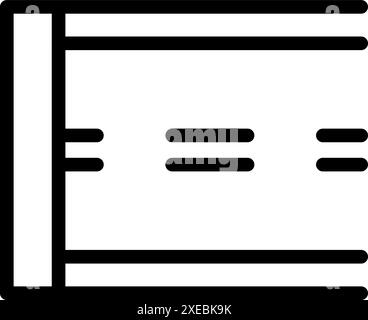 Simple black outline icon representing a server rack for storing data in a data center Stock Vector