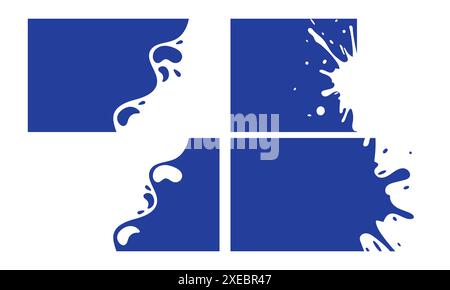 Separator Header for web page design. Flat Vector illustration. Set of Template with different Shapes. Banners or Posters. Website border concept Stock Vector