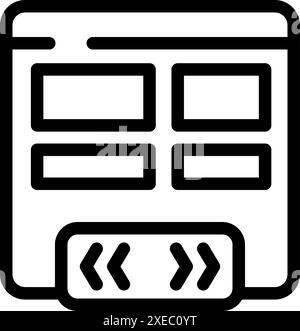 Website wireframe is displayed, showcasing the layout of a content management system - cms - for organizing digital information Stock Vector