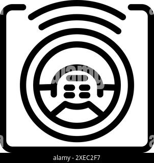 Steering wheel sensor icon simple vector. Safety control. Alert care ...