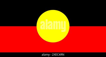 Australian Aboriginal flag. Illustration of official flag of Aboriginal Australians. National symbol Stock Photo