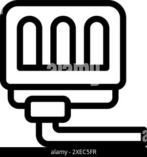 Line art icon of a car radiator, representing a cooling system for ...