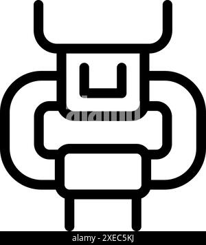 Simple bold line art depicting a viking warrior holding axes, conveying strength, courage, and the spirit of a fearless fighter Stock Vector