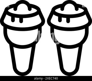 Simple bongo drum line art great for representing music education or a music school Stock Vector