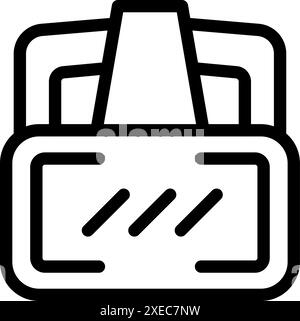 Bold black outline icon representing a vr headset, highlighting its role in creating immersive digital environments Stock Vector