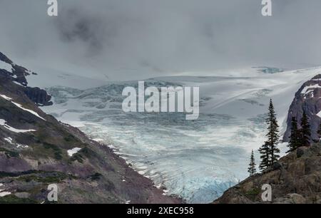 The Salmon Glacier is located in the Canadian province of British Columbia and has its source in the Boundary Ranges, a sub-moun Stock Photo