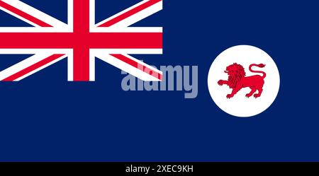 Flag of Tasmania. Illustration of Australian Flag of Tasmania. Australian national symbol. Blue flag Stock Photo