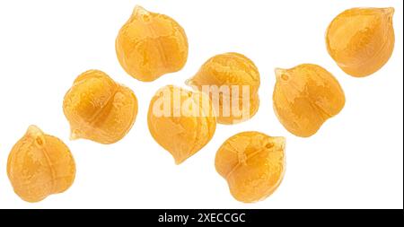 Canned chickpeas isolated on white background Stock Photo