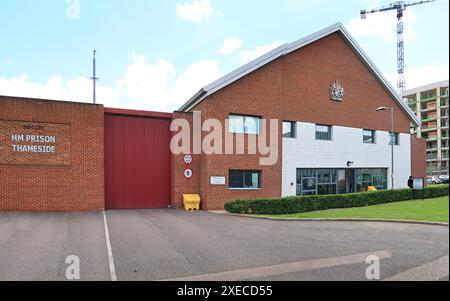 Main entrance to HMP Thameside, a privately run prison in southeast London, UK. A category B mens prison run by Serco. Stock Photo