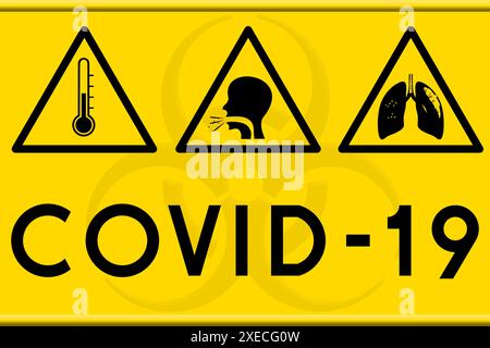 International biological hazard graphic symbol used during contamination with infectious diseases. Stock Photo